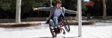 Küschall K-Series 2.0 Manual wheelchair with red and black frame Küschall K-Series 2.0 Manual wheelchair with red and black frame