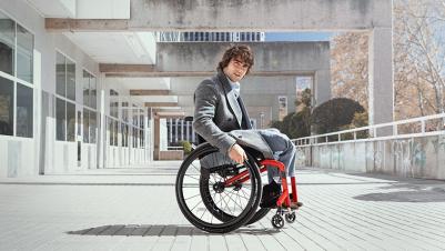 Küschall K-Series 2.0 manual wheelchair with red frame Küschall K-Series 2.0 manual wheelchair with red frame